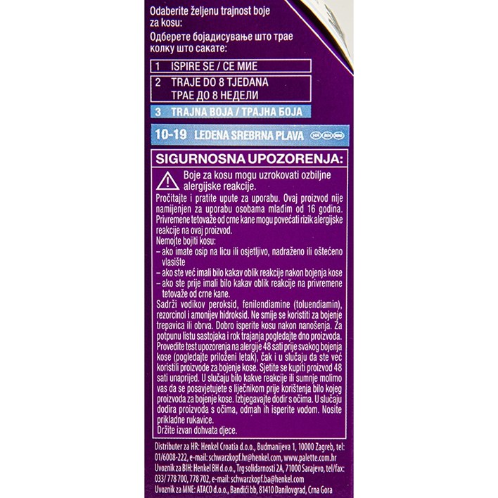 BOJA PALETTE 10-19 HLADNA SREBRENO PLAVA AWT