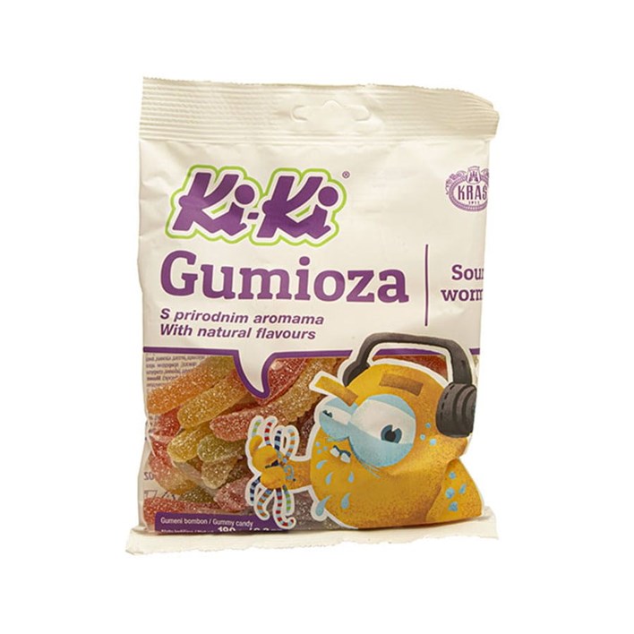 BOMBON KI-KI GUMENI SOUR WORMS 180g KRAŠ