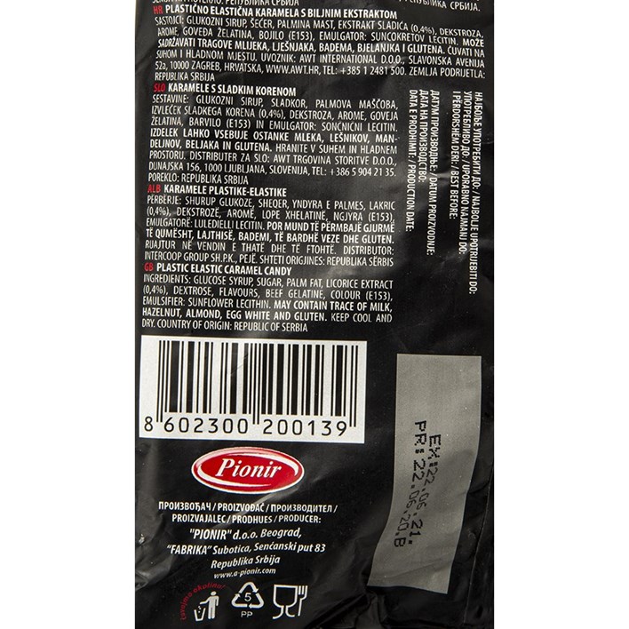 BOMBON NEGRO KARAMELA 100g AWT