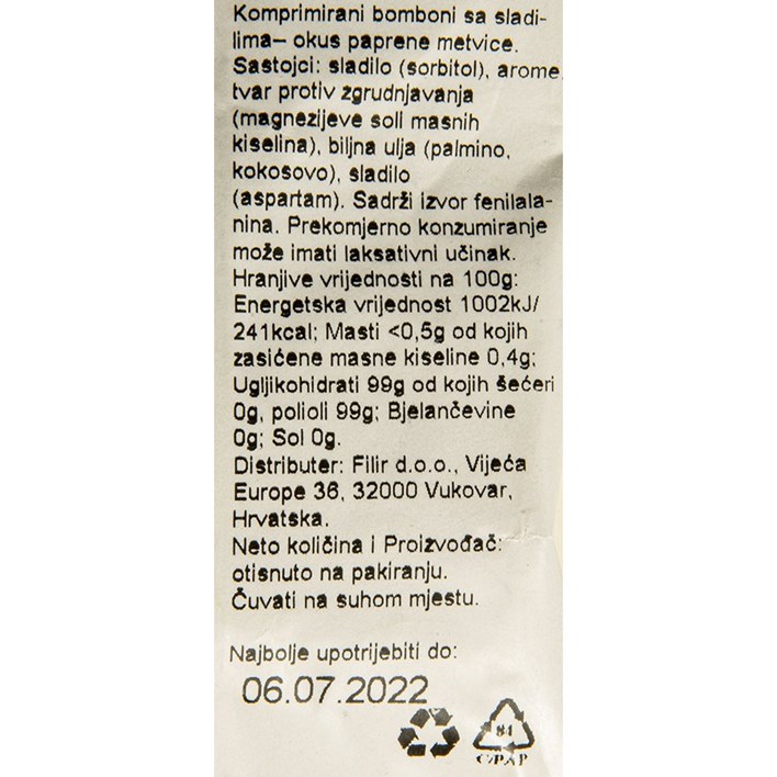 BOMBON PEZ PEPPERMINT 25g FILIR