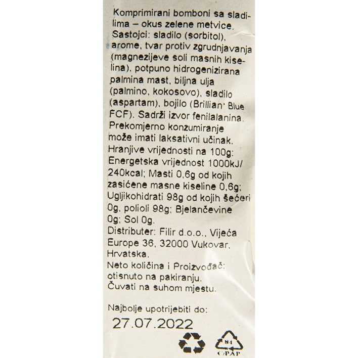 BOMBON PEZ SPEARMINT 25g FILIR