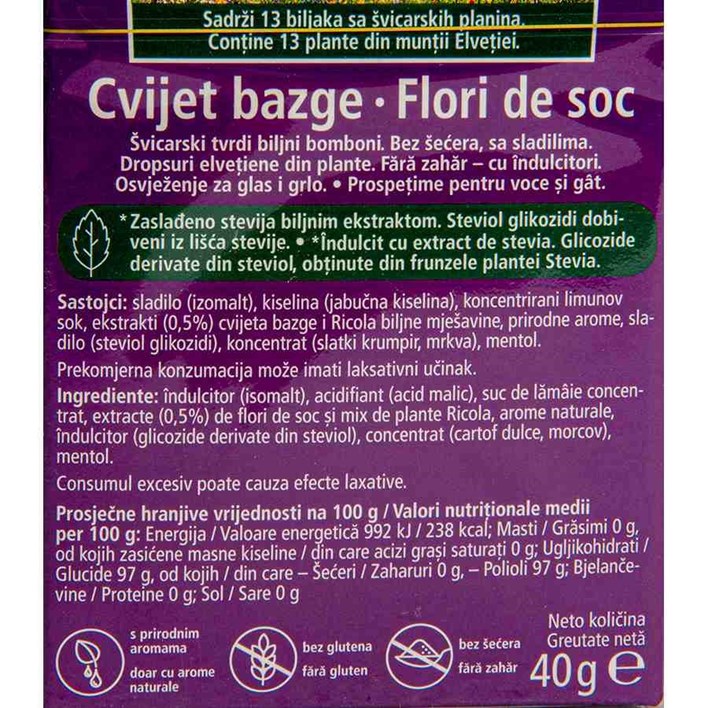BOMBON RICOLA BAZGA 40g SALVIA