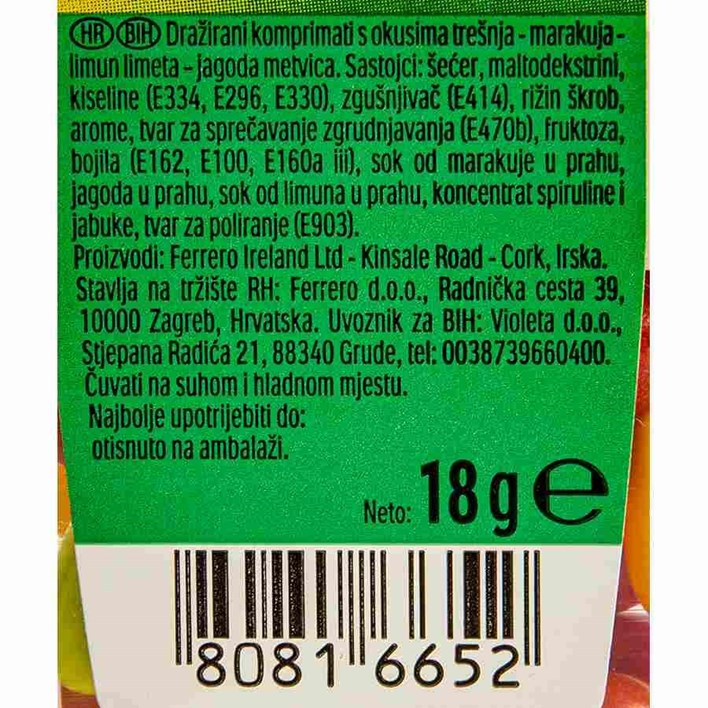 BOMBON TIC TAC FRUITY MIX 18g ATLANTIC