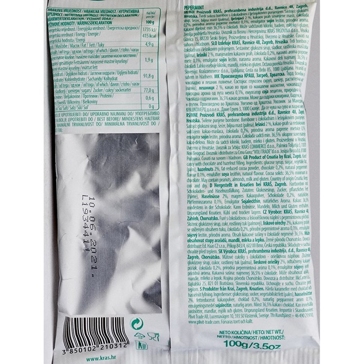 BOMBON PEPERMINT PUNJENI 100g KRAŠ