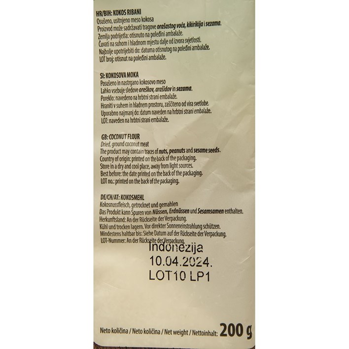 BRAŠNO KOKOS 200g MARJAN VOĆE