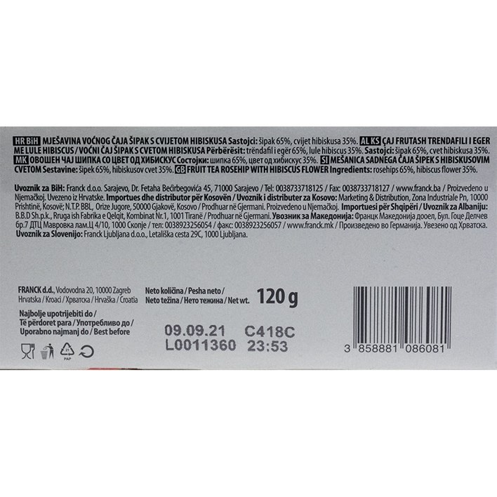 ČAJ FILTER VREĆICA ŠIPAK MAXI 120g FRANCK