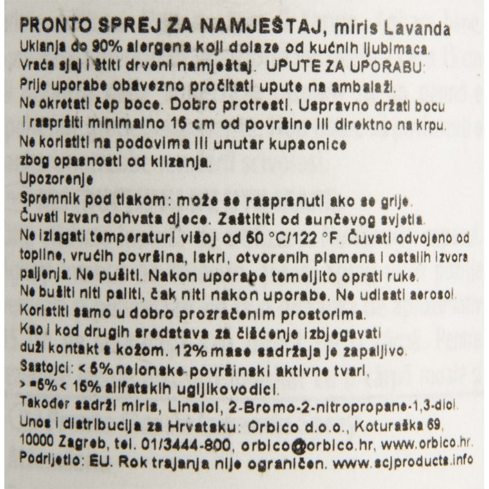 ČISTILO PRONTO LAVANDA 300ML SPRAY ORBICO