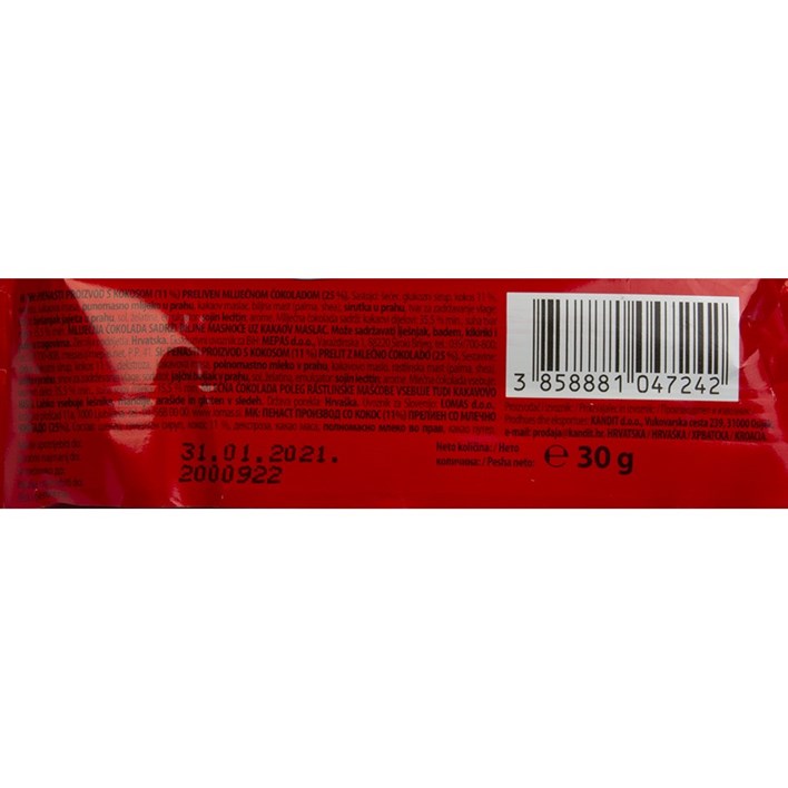 ČOKOLADA KANDI KOKOS 30G KANDIT
