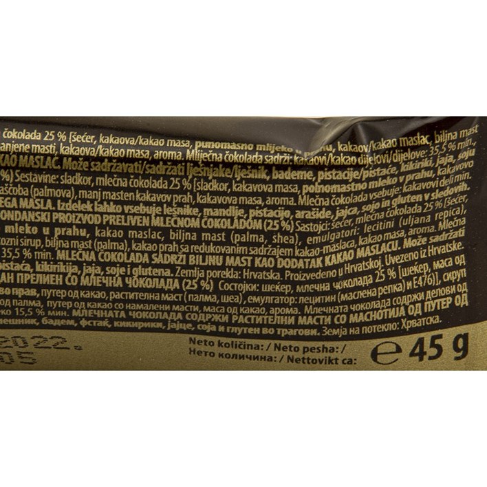 ČOKOLADA RUM PLOČICE 45g SAPONIA