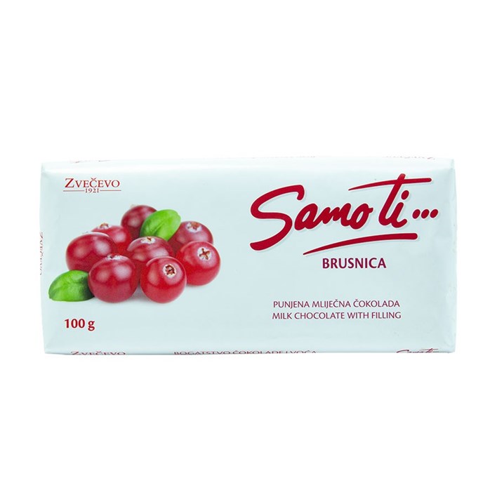ČOKOLADA SAMO TI BRUSNICA 100G ZVEČEVO