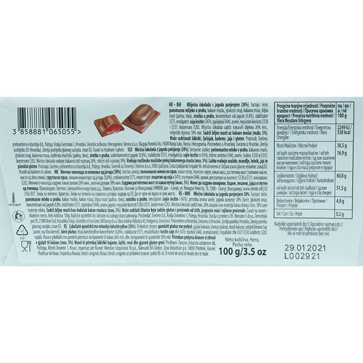 ČOKOLADA SAMO TI JAGODA 100G ZVEČEVO
