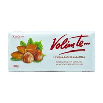 ČOKOLADA VOLIM TE LJEŠNJAK BADEM 100G ZVEČEVO