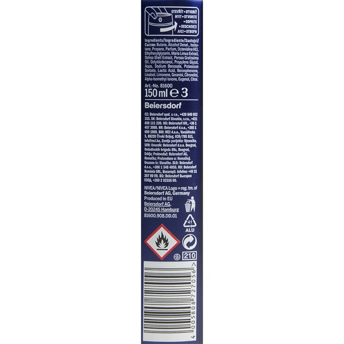 DEZODORANS NIVEA FRESH 150ml MAN SPRAY ALCA
