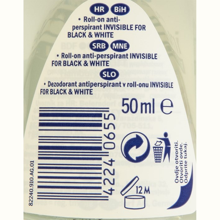 DEZODORANS NIVEA BLACK&WHITE 50ml ROLL ON ALCA