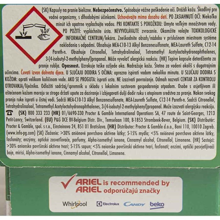 DETERĐENT ARIEL GEL KAPSULE EXTRA CLEAN 10kom ORBICO