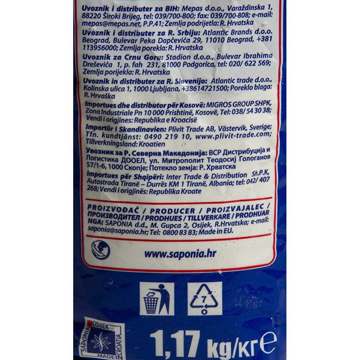 DETERĐENT BIOAKTIV MARINE FRESH 1,17kg SAPONIA