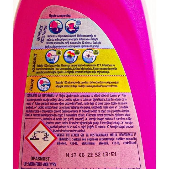 DETERĐENT VANISH PINK LIQUID 0,5l ALCA