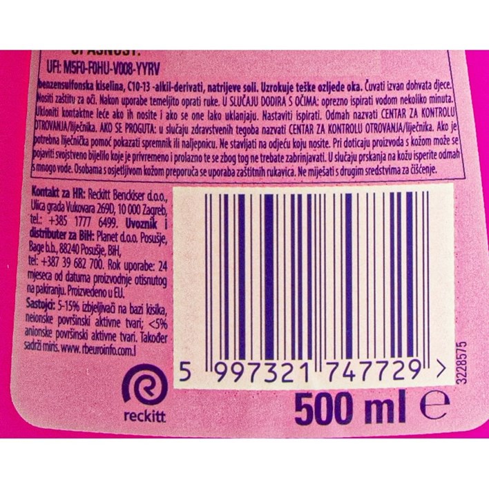 DETERĐENT VANISH PINK LIQUID 0,5l ALCA
