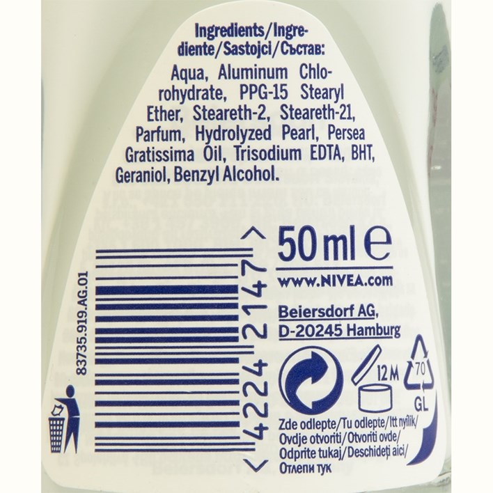 DEZODORANS NIVEA PEARL 50ml ROLL ON ALCA