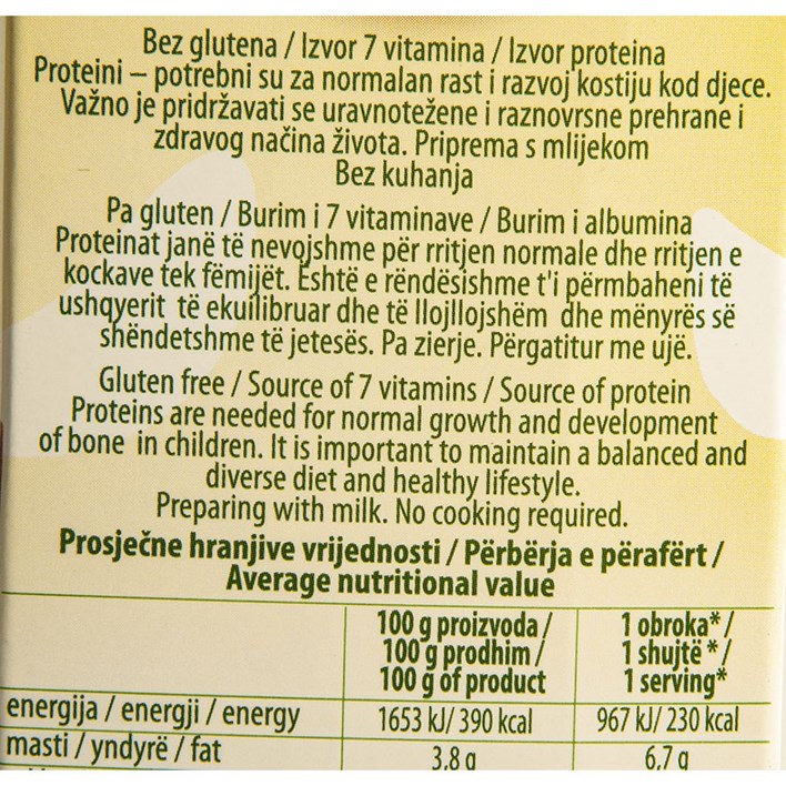 DJEČJA HRANA ČOKOLINO BEZ GLUTENA 200g PODRAVKA