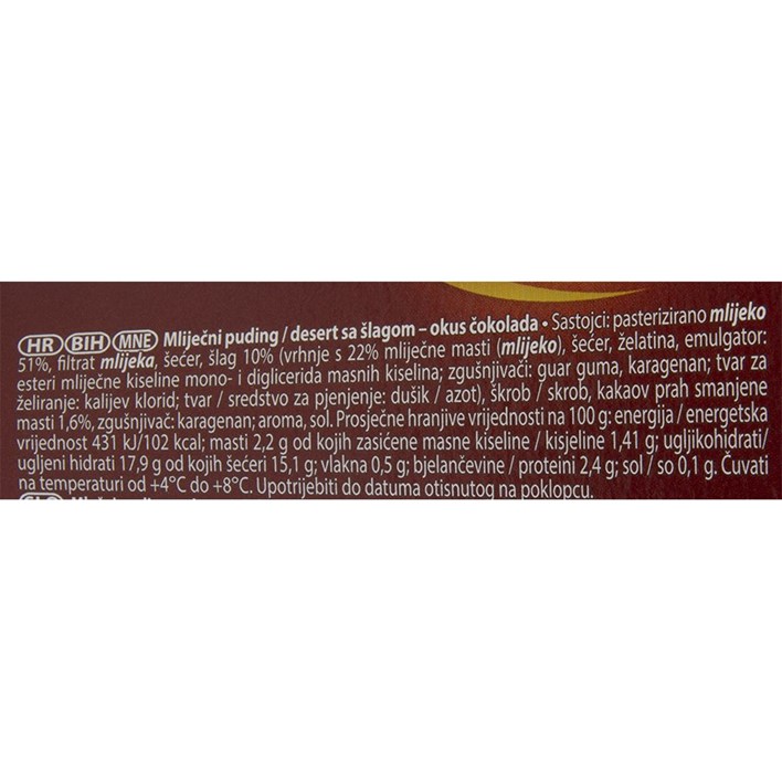PUDING ČOKOLADA ŠLAG 170g DUKAT