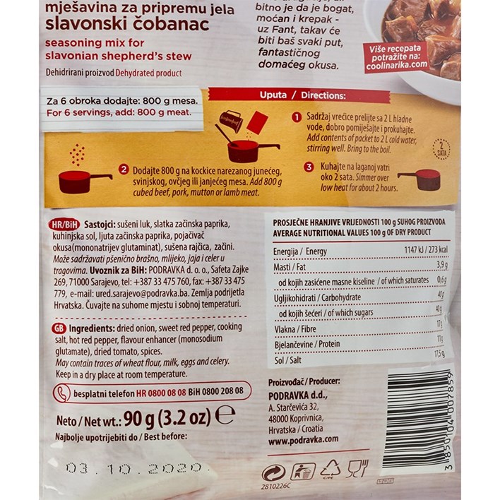 FANT ZA SLAVONSKI ČOBANAC 90g PODRAVKA