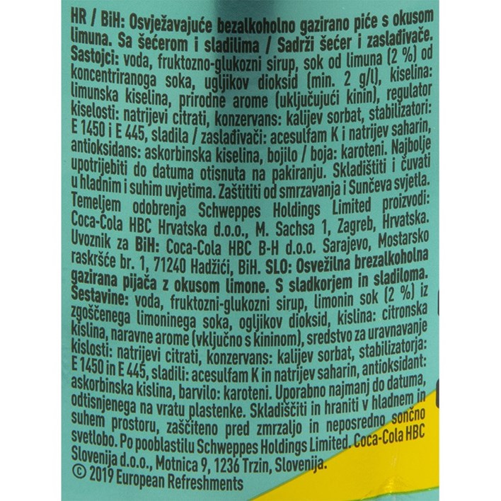 SOK GAZIRANI SCHWEPPES BITTER LEMON 1,5l PVC COCA COLA