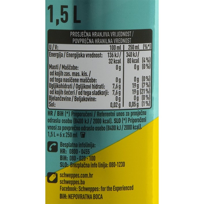 SOK GAZIRANI SCHWEPPES BITTER LEMON 1,5l PVC COCA COLA