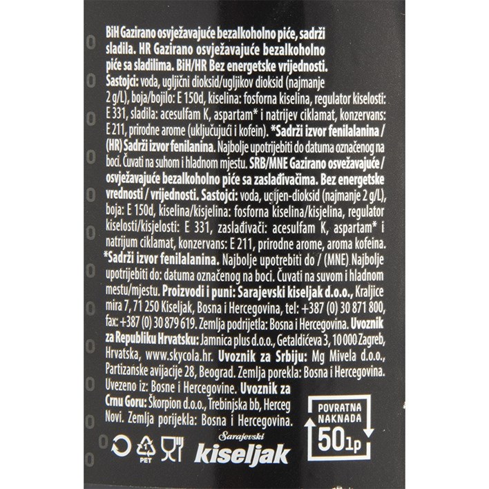 SOK GAZIRANI SKY COLA ZERO 2l JAMNICA