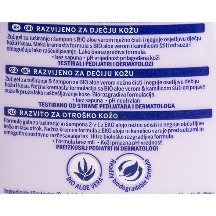 GEL ZA TUŠIRANJE NIVEA KIDS 2U1 ZA DJEVOJČICE 250ml ALCA