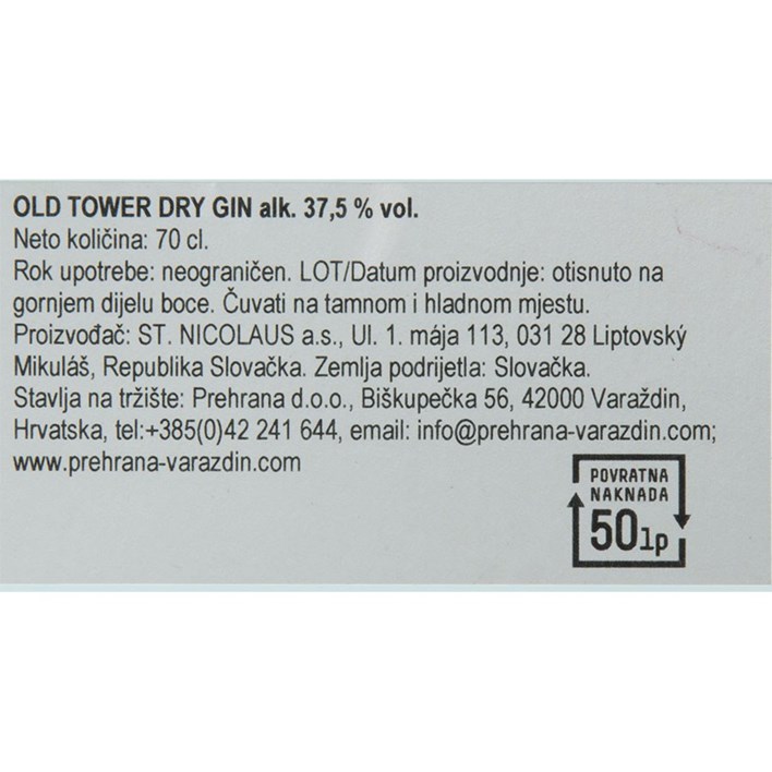 GIN OLD TOWER 0,7l PREHRANA
