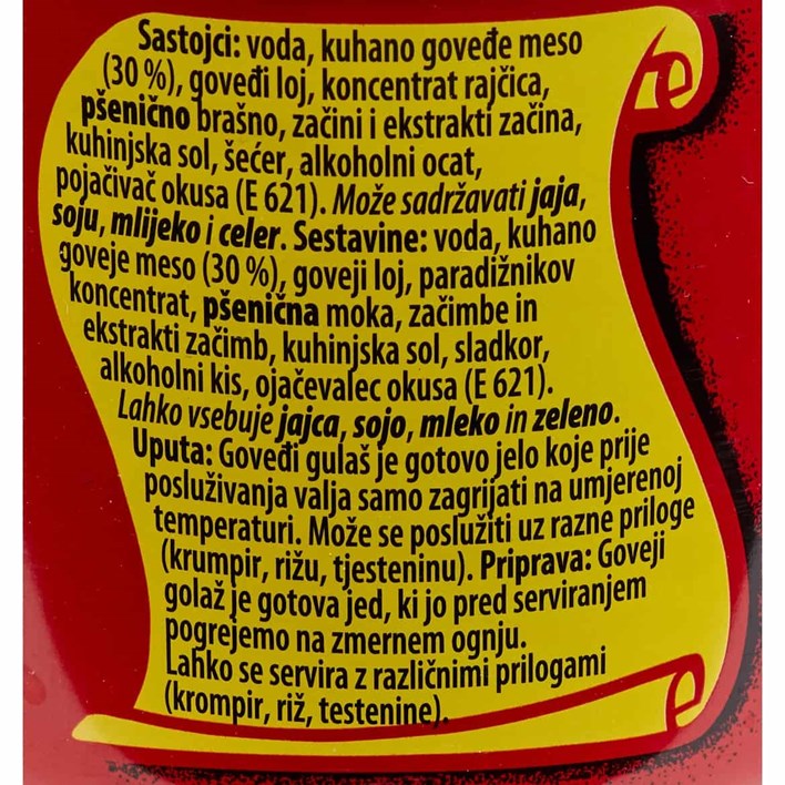 GOTOVO JELO GOVEĐI GULAŠ 200g LIMENKA PODRAVKA