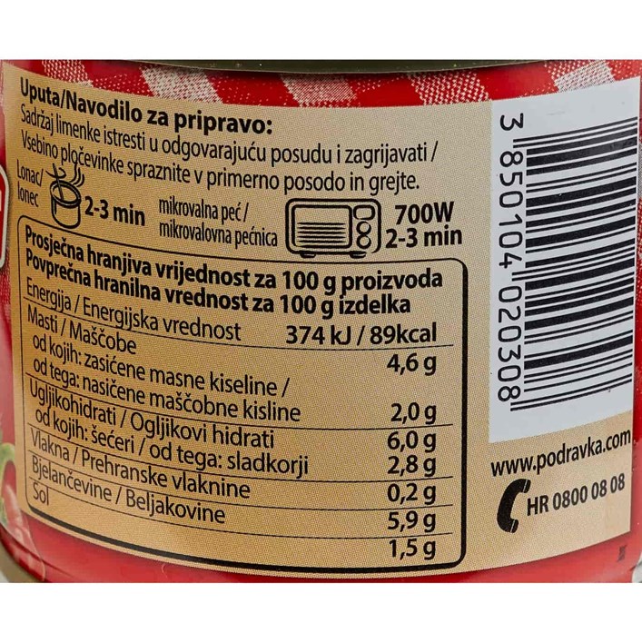 GOTOVO JELO MESNI RAGU 200g LIMENKA PODRAVKA