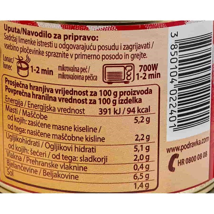 GOTOVO JELO MESNI RAGU BOLOGNESE 200g LIMENKA PODRAVKA