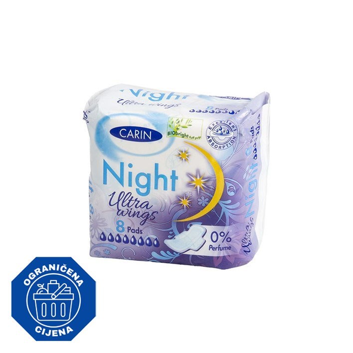 HIGIJENSKI ULOŠCI CARIN NIGHT 8kom ULTRA