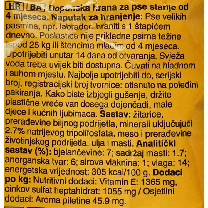 HRANA ZA PSE PEDIGREE DENTASTIX ZA VELIKE PASMINE 270g ATLANTIC