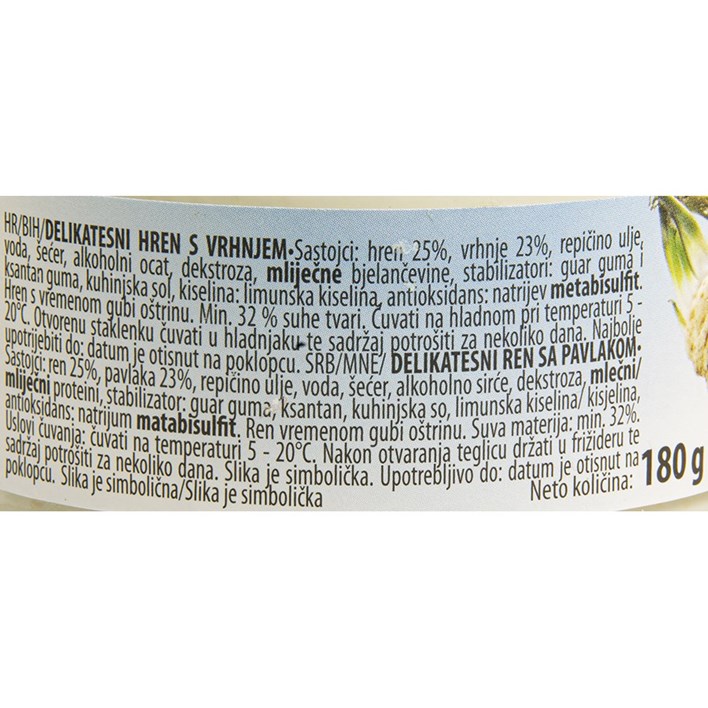 HREN S VRHNJEM NATURETA 180g ORBICO