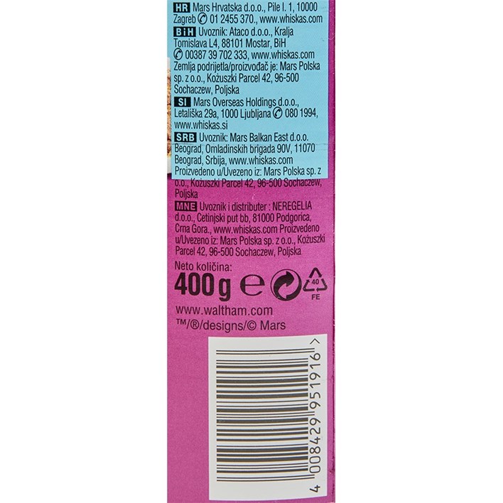 HRANA ZA MAČKE WHISKAS TUNA 400g ATLANTIC