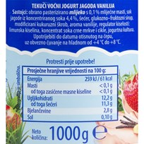 JOGURT VOĆNI DOMAĆA KRAVICA JAGODA 1l VINDIJA ULTRA