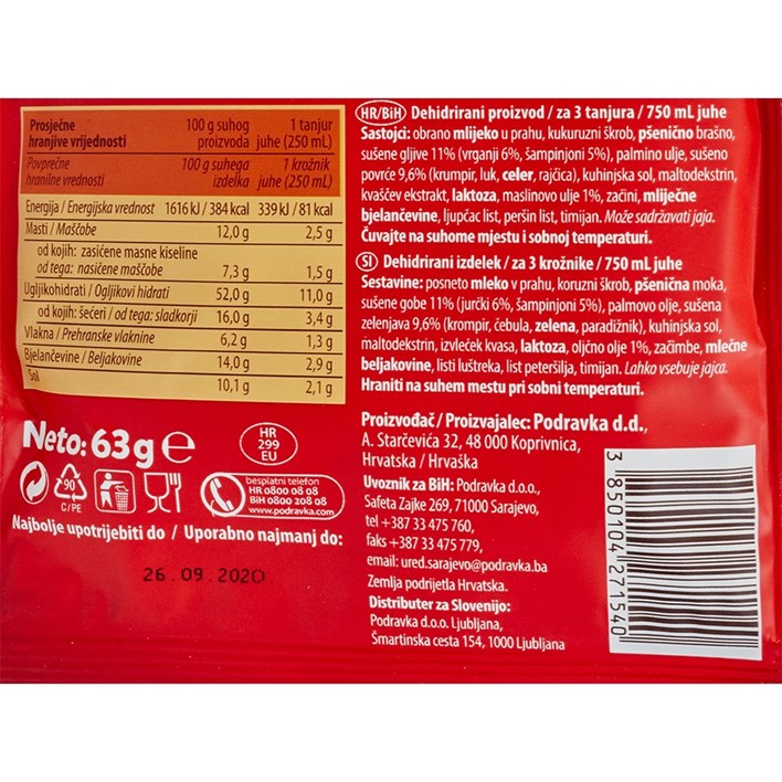 JUHA KREM GLJIVE 63G PODRAVKA