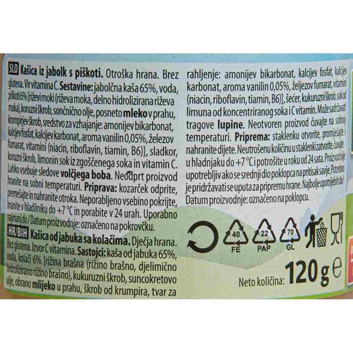 KAŠICA FRUTEK PIŠKOTI I JABUKA 120g ALCA