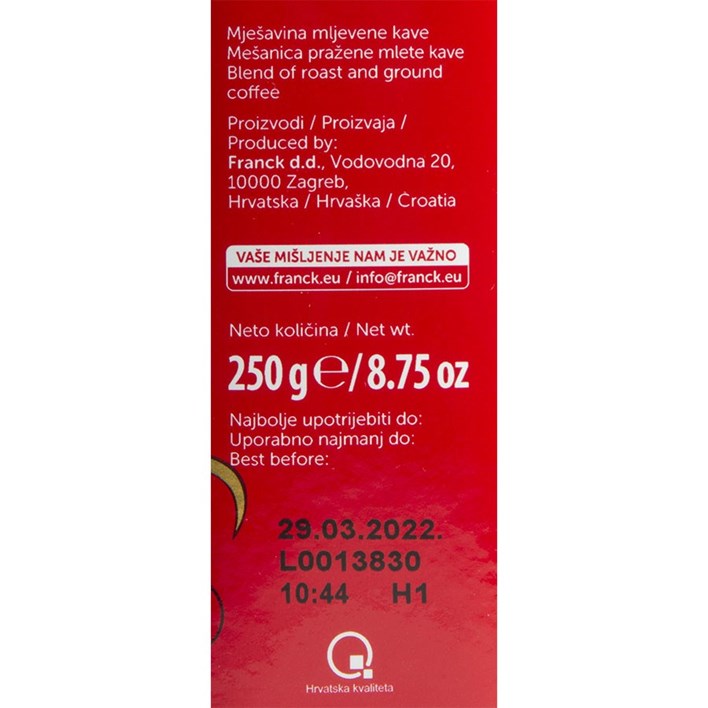 KAVA JUBILARNA MLJEVENA VAKUM 250g FRANCK