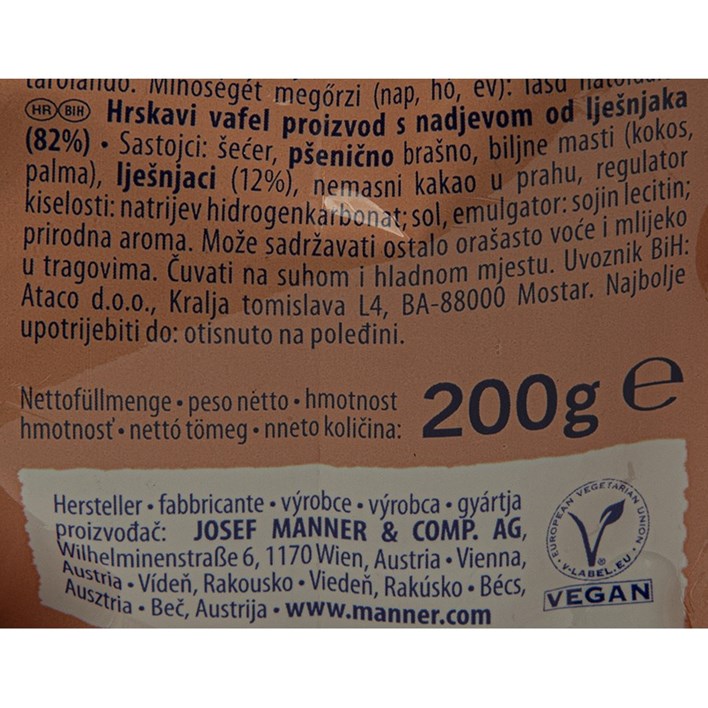 KEKS MANNER NAPOLITANKE LJEŠNJAK 200g ORBICO
