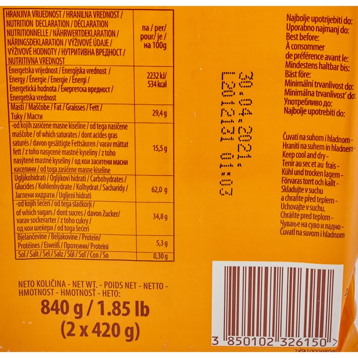 KEKS NAPOLITANKE ČOKOLADNE 840g KRAŠ