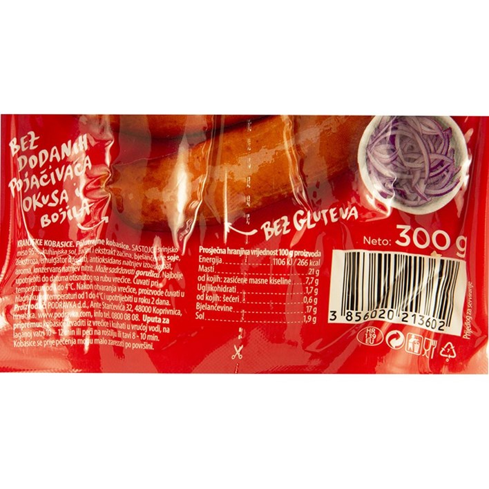 KOBASICA KRANJSKA 300g VACUM PODRAVKA
