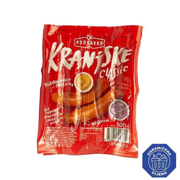 KOBASICA KRANJSKA 300g VACUM PODRAVKA