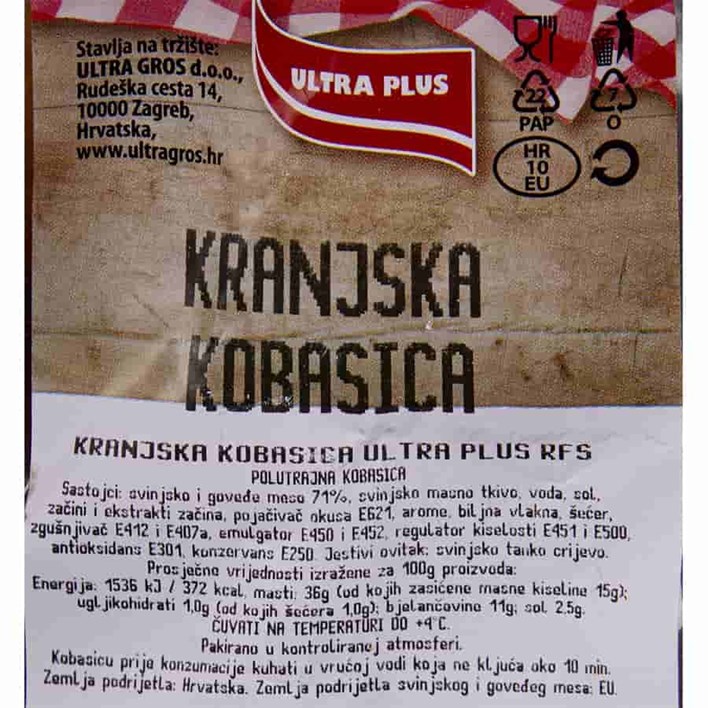 KOBASICA KRANJSKA RINFUZA PIK ULTRA