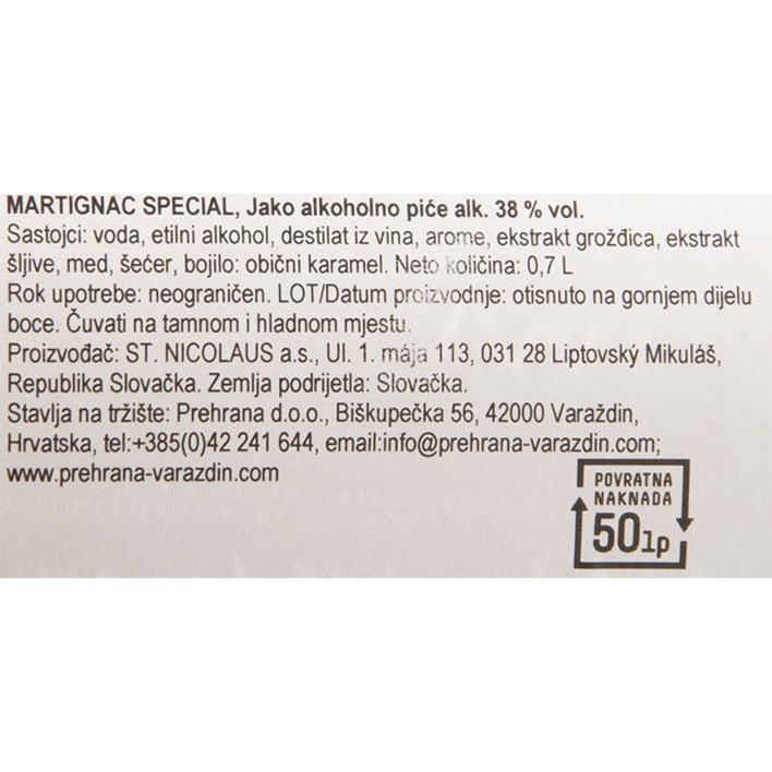 KONJAK MARTIGNAC SPECIAL 0,7l PREHRANA