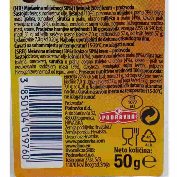 KREM NAMAZ LINO LADA DUO 50g PODRAVKA