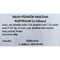KRUH RUSTIKALNI MIJEŠANI KALUP 600g OŠKERA